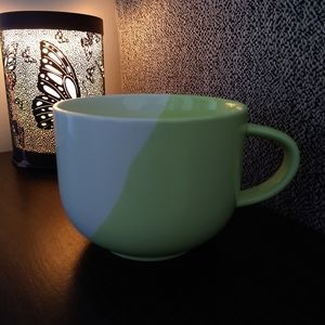 David's Tea green And white latte mug